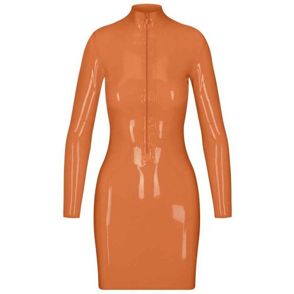SKIMS Latex Long Sleeve Dress - Bronze - Medium - Picture 2 of 7